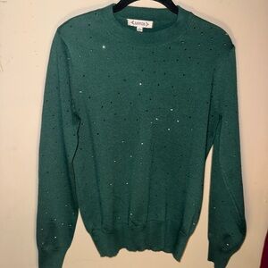 Nanette Lepore Green Sweater with Sparkle Accents